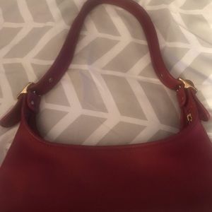 Vintage Red Coach Hobo Bag